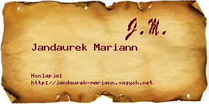 Jandaurek Mariann névjegykártya