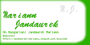 mariann jandaurek business card